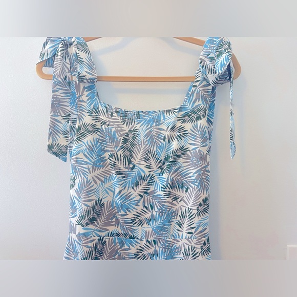 NWOT Lucy Paris Tropical Print Midi Dress w/Bow Tie Straps - XS - Picture 4 of 11